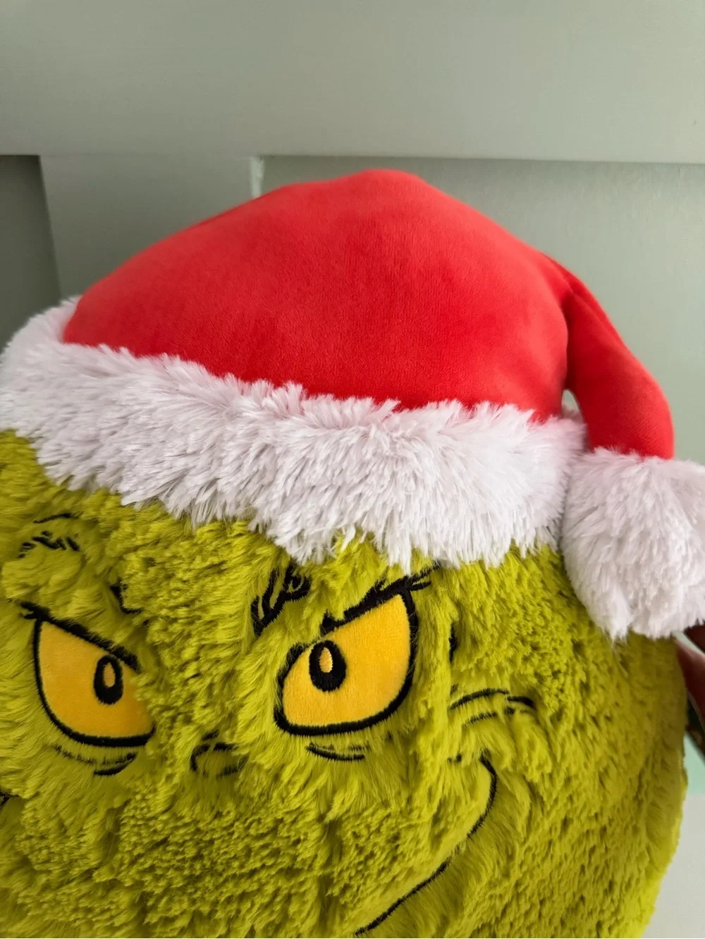 Squishmallows Fuzz-A-Mallows Grinch Green Plush with Santa Hat 2024